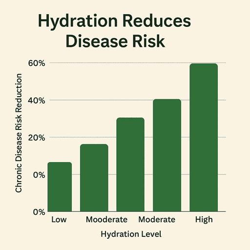 Water as Medicine: How Hydration Prevents Disease and Heals the Body 2 Water as medicine: Hydration chart showing water’s impact on disease prevention