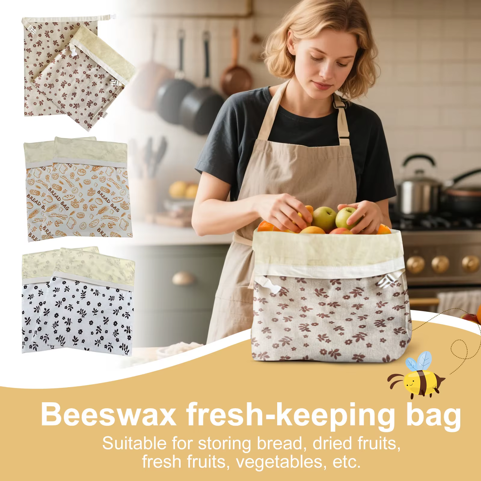 Intentional Living Shop 19 Reusable Beeswax Bread Bags