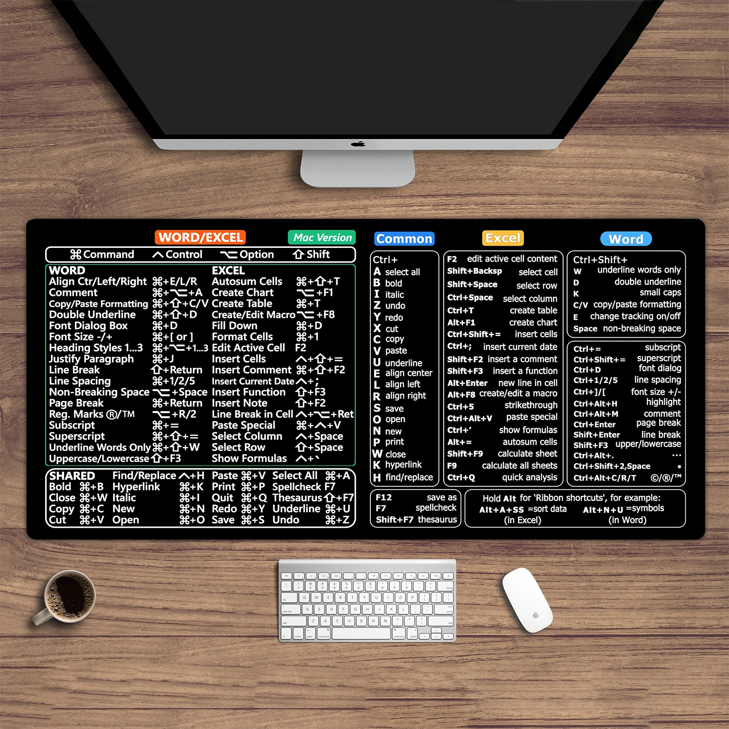 Intentional Living Shop 30 Windows Excel Shortcut Mouse Pad